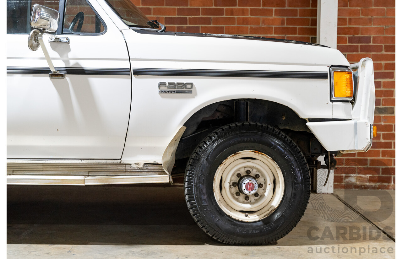 6/1991 Ford F350 Custom (4x4) 2d Ex-Ambulance White V8 5.8L