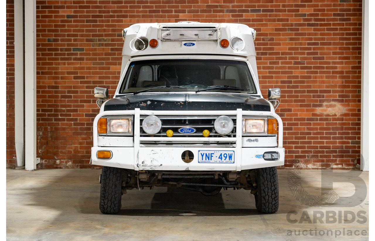 6/1991 Ford F350 Custom (4x4) 2d Ex-Ambulance White V8 5.8L