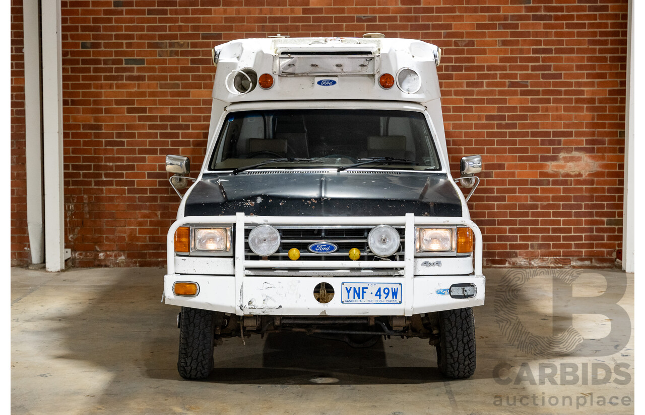 6/1991 Ford F350 Custom (4x4) 2d Ex-Ambulance White V8 5.8L