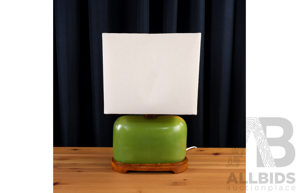 Ceramic Table Lamp with Fern Leaf Motif