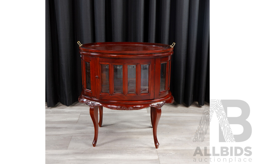 Reproduction Mahogany Cake Cabinet with Removable Tray