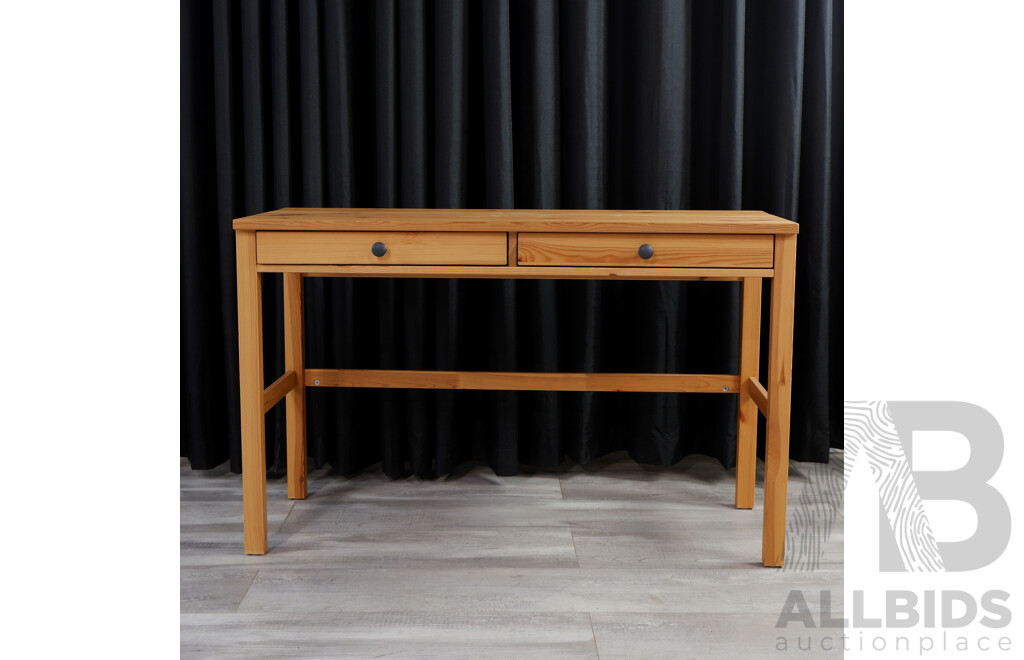 Modern Pine Two Drawer Desk