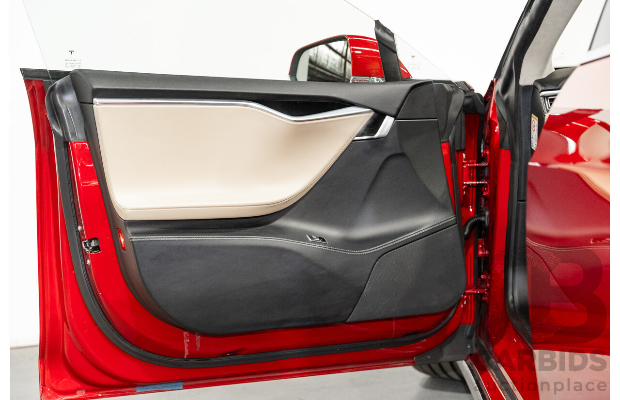 7/2015 Tesla Model S P85D (AWD) 4d Hatchback Prestige Red Dedicated Electric with Performance Mode