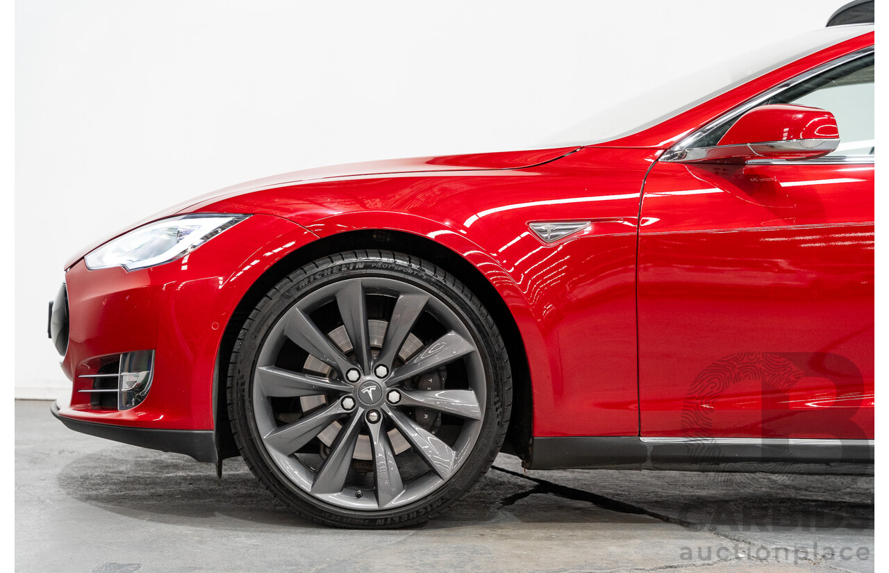 7/2015 Tesla Model S P85D (AWD) 4d Hatchback Prestige Red Dedicated Electric with Performance Mode