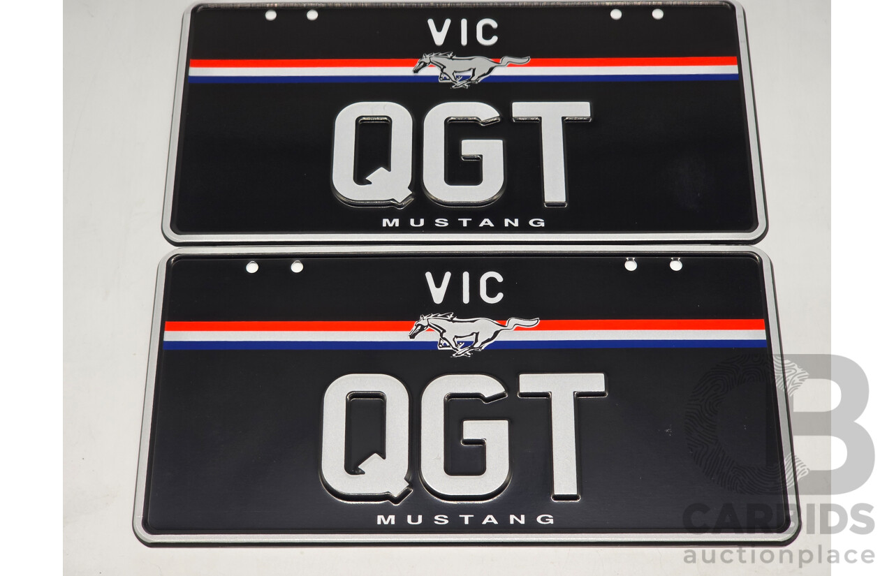 Victorian VIC Custom 3 Character Number Plate - QGT
