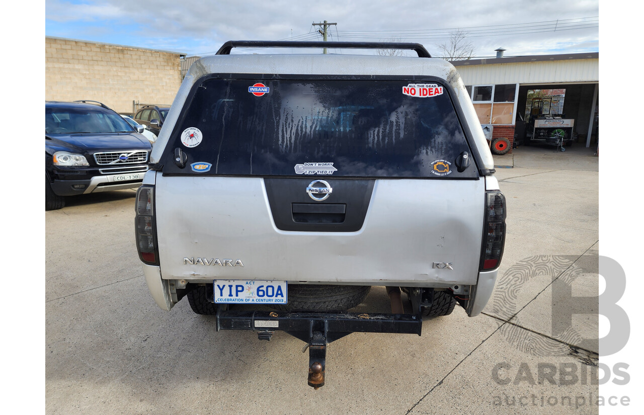 04/2012 Nissan Navara RX (4x2) RWD D40 MY11 Dual Cab P/Up Silver 2.5L