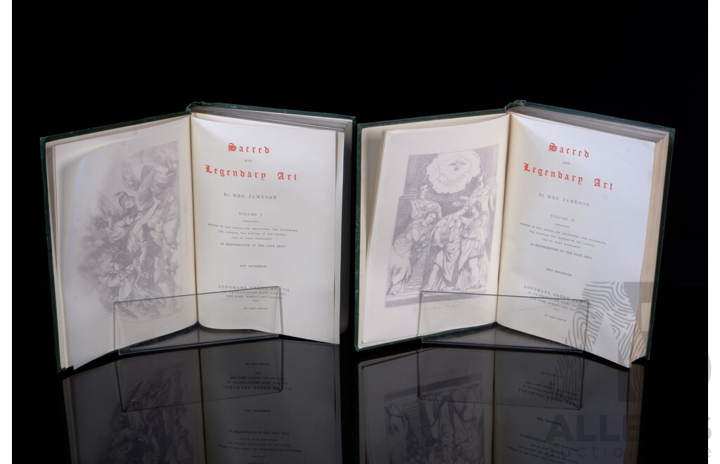 Antique Two Volume Set, Mrs Jameson, Sacred and Legendary Art, Longmans Green & Co, London, 1911, Hardcovers