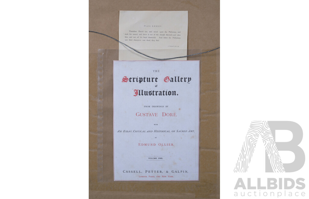 Gustave Doré, (French, 1832-1883), David and Goliath, Print From Drawings Published in the Scripture Gallery of Illustration, 1874, 57 x 48 cm (frame)
