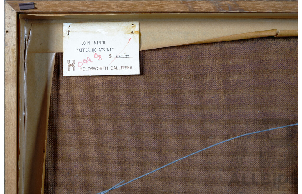 John Winch (20th Century, American-Australian,1944-2007), Offering Atsiki IV 1979, Mixed Media & Collage on Paper