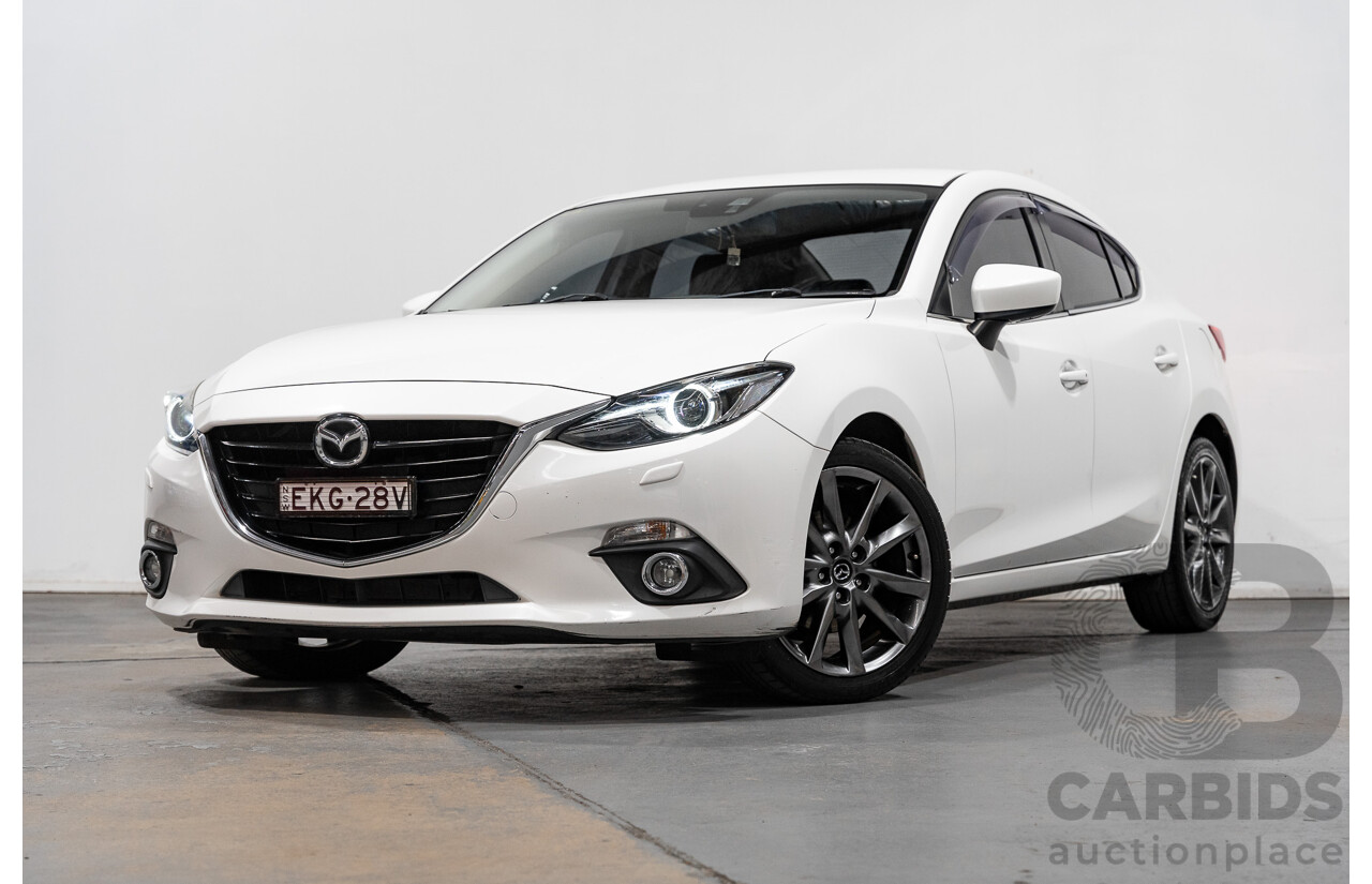 4/2014 Mazda 3 SP25 GT BM Skyactiv 4d Sedan Pearl White 2.5L