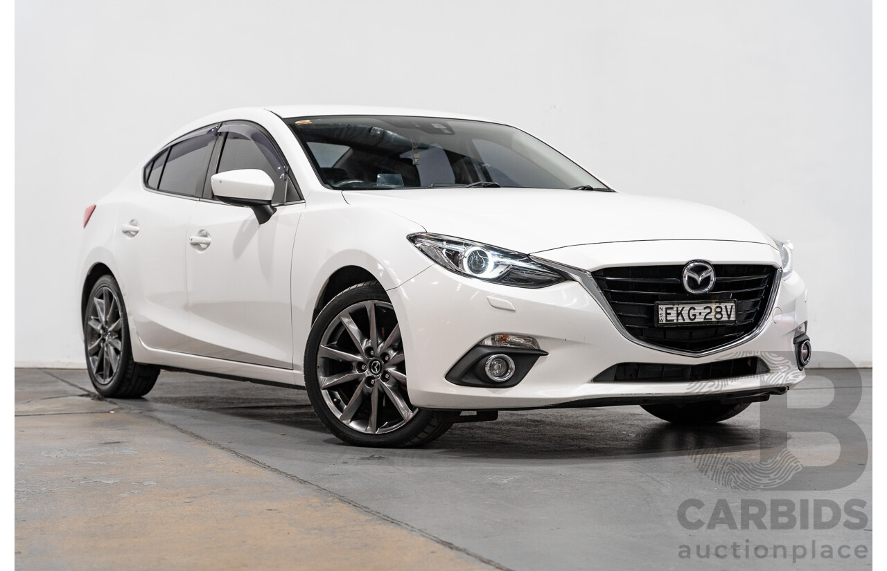 4/2014 Mazda 3 SP25 GT BM Skyactiv 4d Sedan Pearl White 2.5L