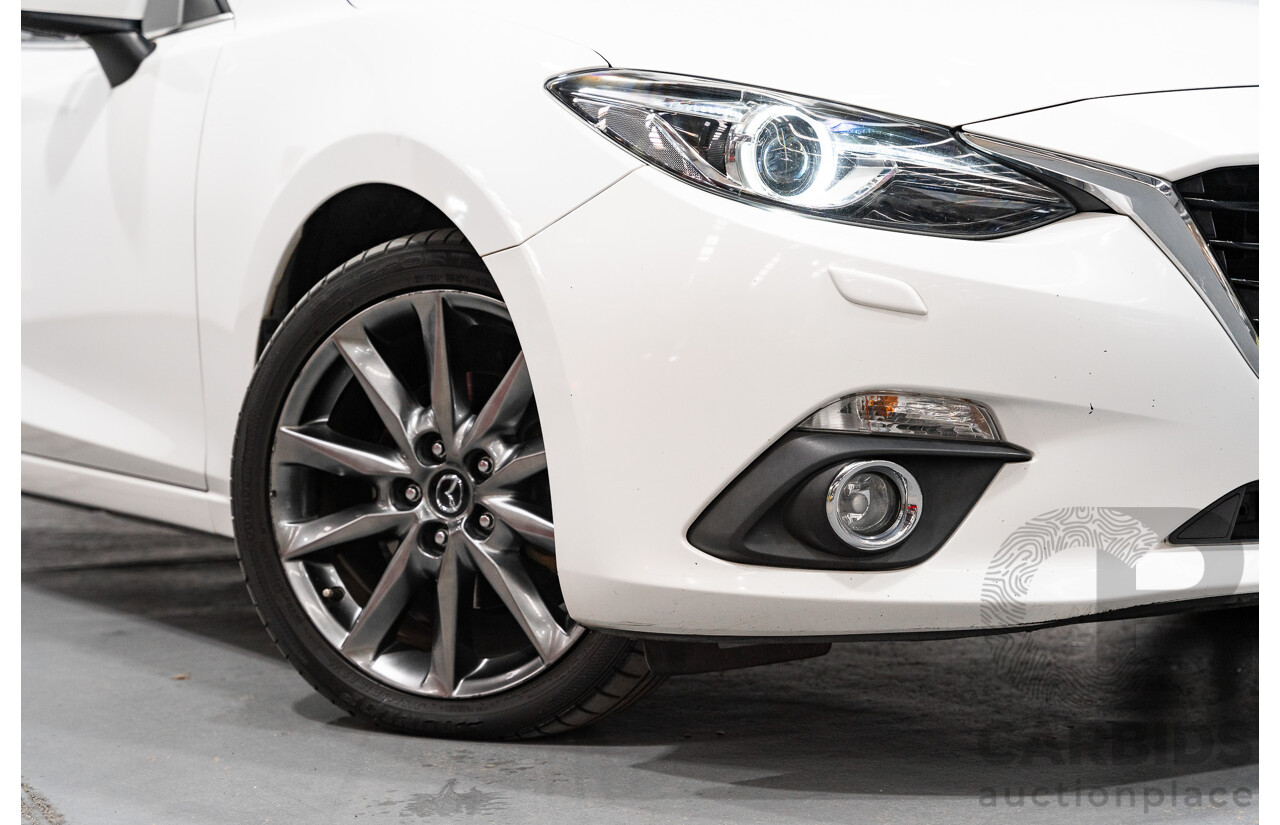 4/2014 Mazda 3 SP25 GT BM Skyactiv 4d Sedan Pearl White 2.5L