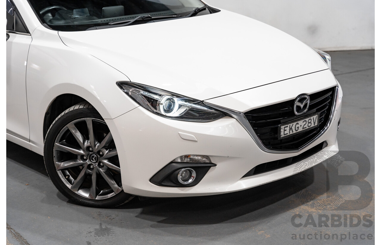 4/2014 Mazda 3 SP25 GT BM Skyactiv 4d Sedan Pearl White 2.5L