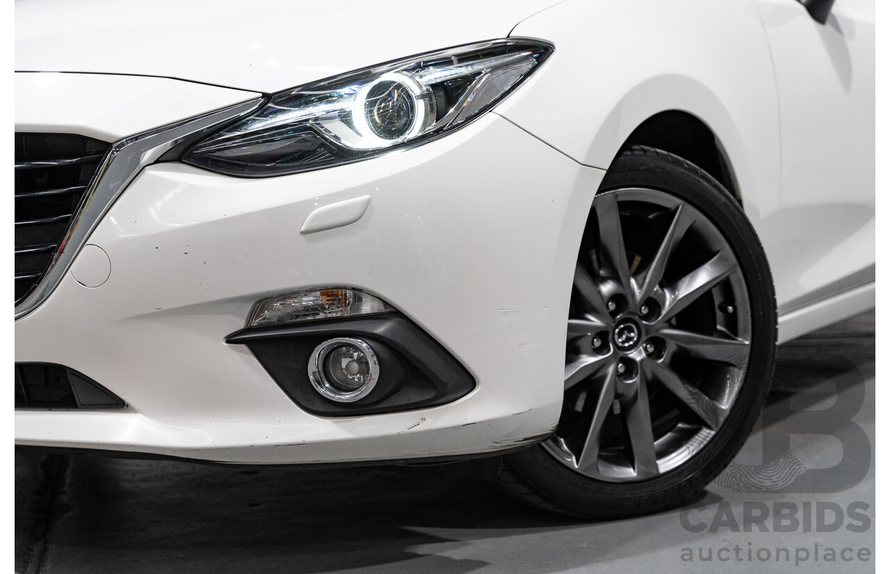 4/2014 Mazda 3 SP25 GT BM Skyactiv 4d Sedan Pearl White 2.5L