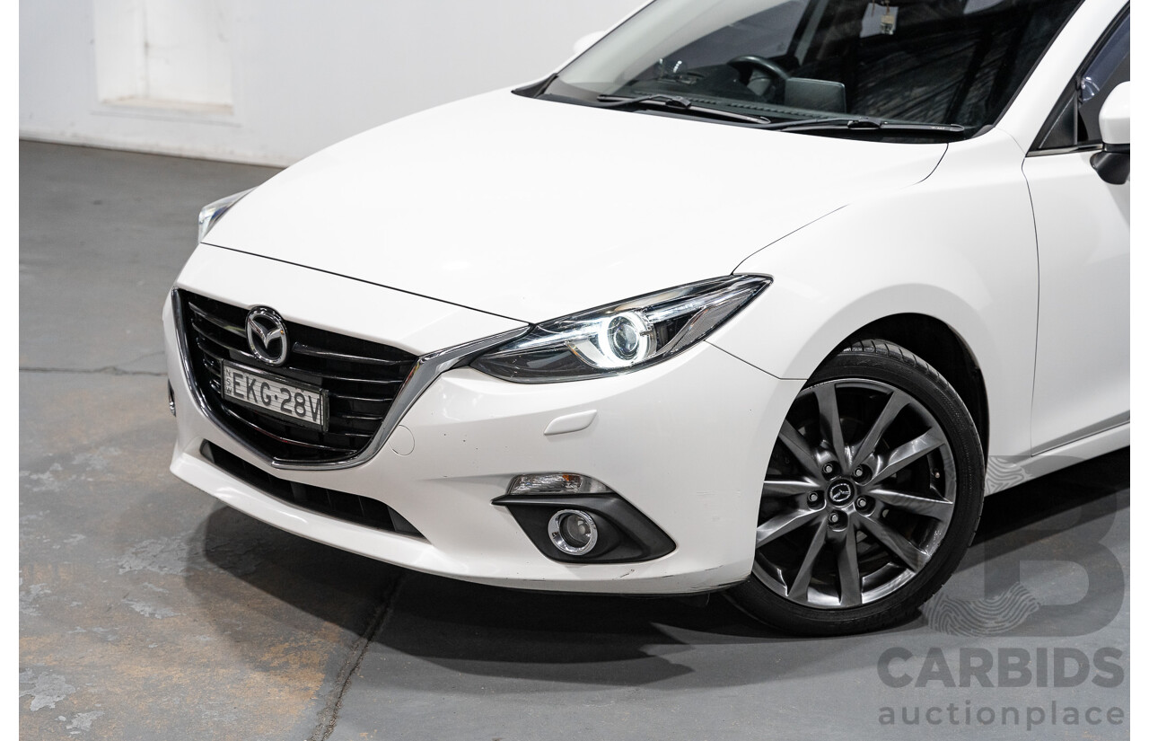 4/2014 Mazda 3 SP25 GT BM Skyactiv 4d Sedan Pearl White 2.5L