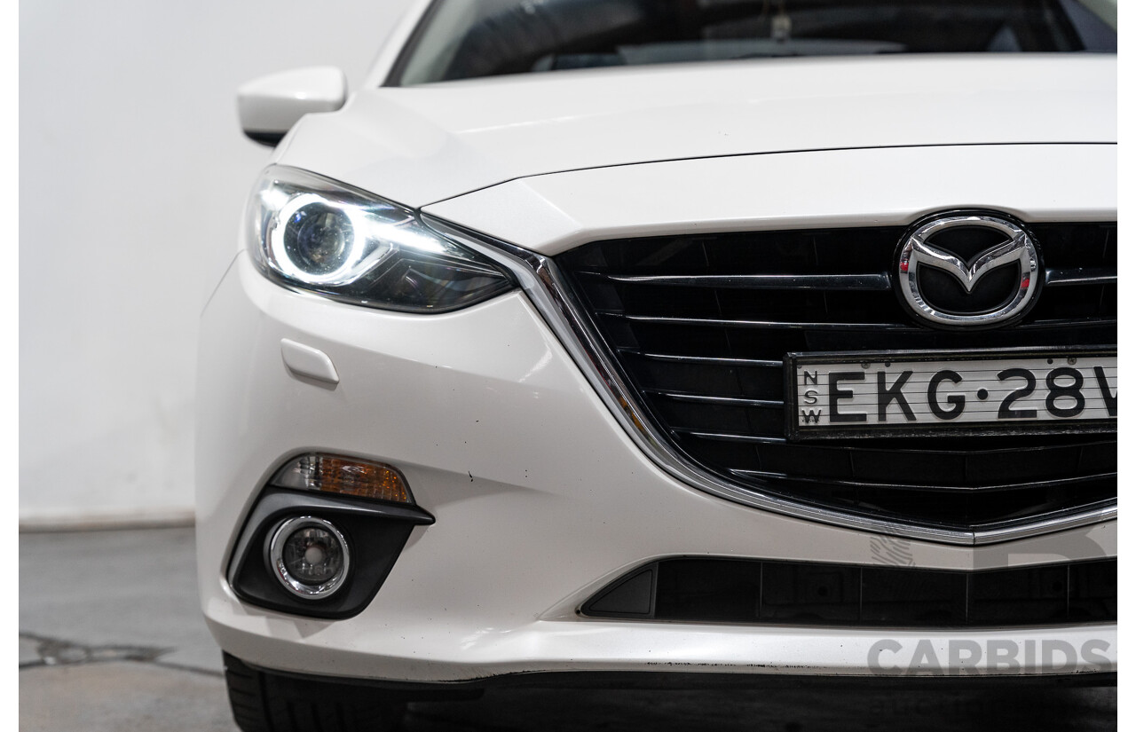 4/2014 Mazda 3 SP25 GT BM Skyactiv 4d Sedan Pearl White 2.5L