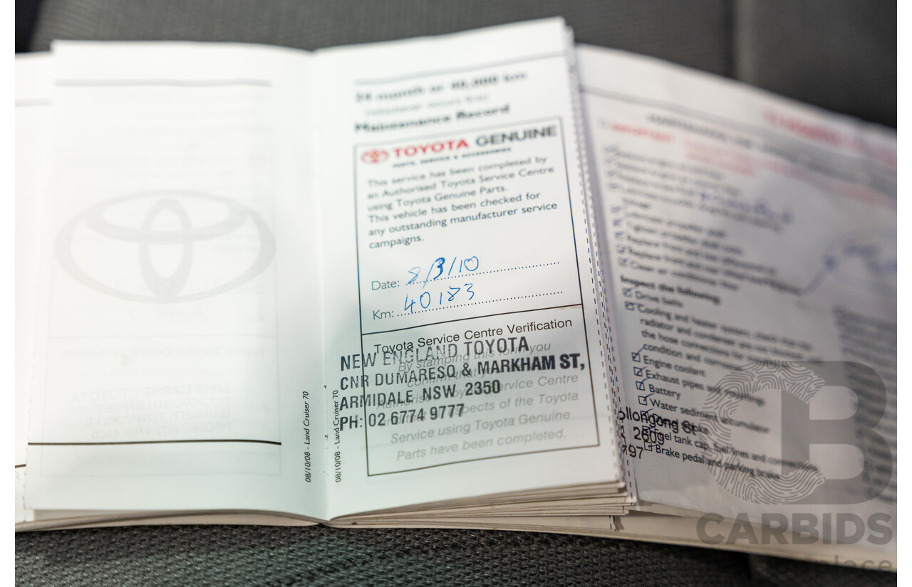 1/2009 Toyota Landcruiser GXL (4x4) VDJ76R 09 Upgrade 4d Wagon White Turbo Diesel V8 4.5L