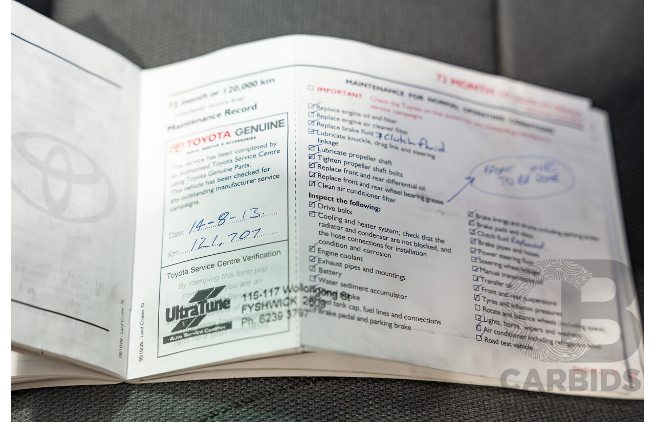 1/2009 Toyota Landcruiser GXL (4x4) VDJ76R 09 Upgrade 4d Wagon White Turbo Diesel V8 4.5L