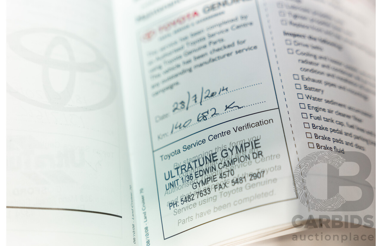 1/2009 Toyota Landcruiser GXL (4x4) VDJ76R 09 Upgrade 4d Wagon White Turbo Diesel V8 4.5L