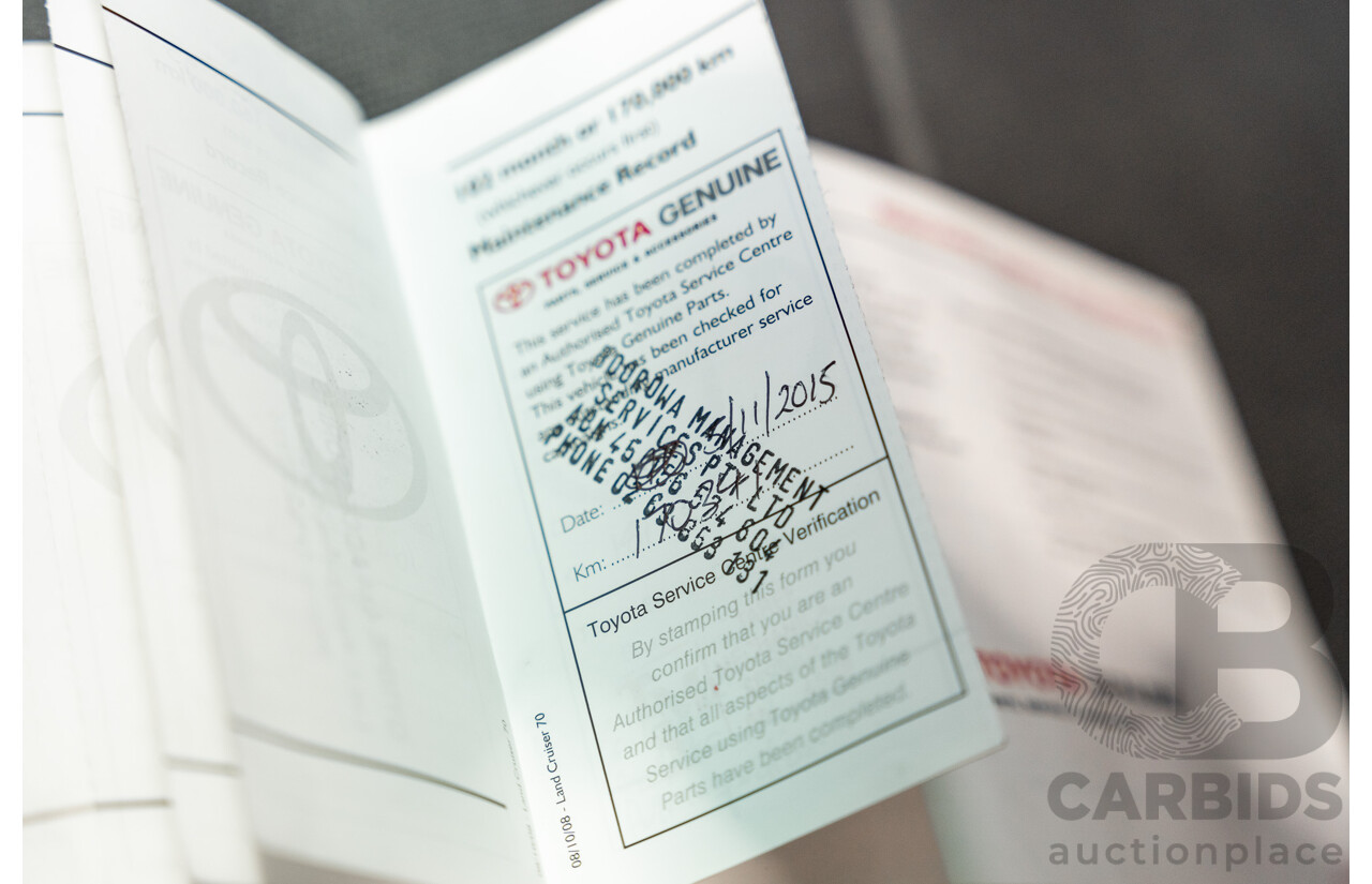 1/2009 Toyota Landcruiser GXL (4x4) VDJ76R 09 Upgrade 4d Wagon White Turbo Diesel V8 4.5L