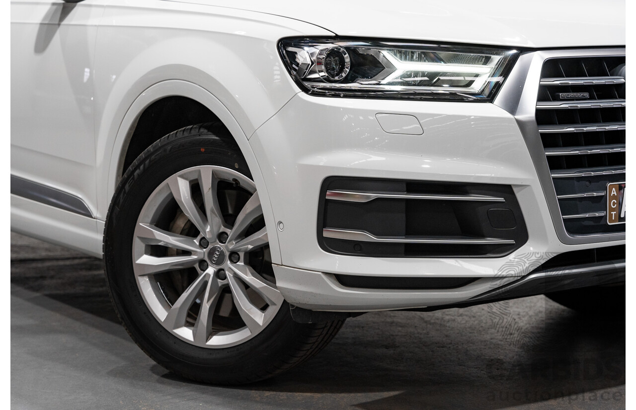 6/2016 Audi Q7 3.0 TDI Quattro (AWD) 4M 4d Wagon Carrara White Turbo Diesel V6 3.0L - 7 Seater