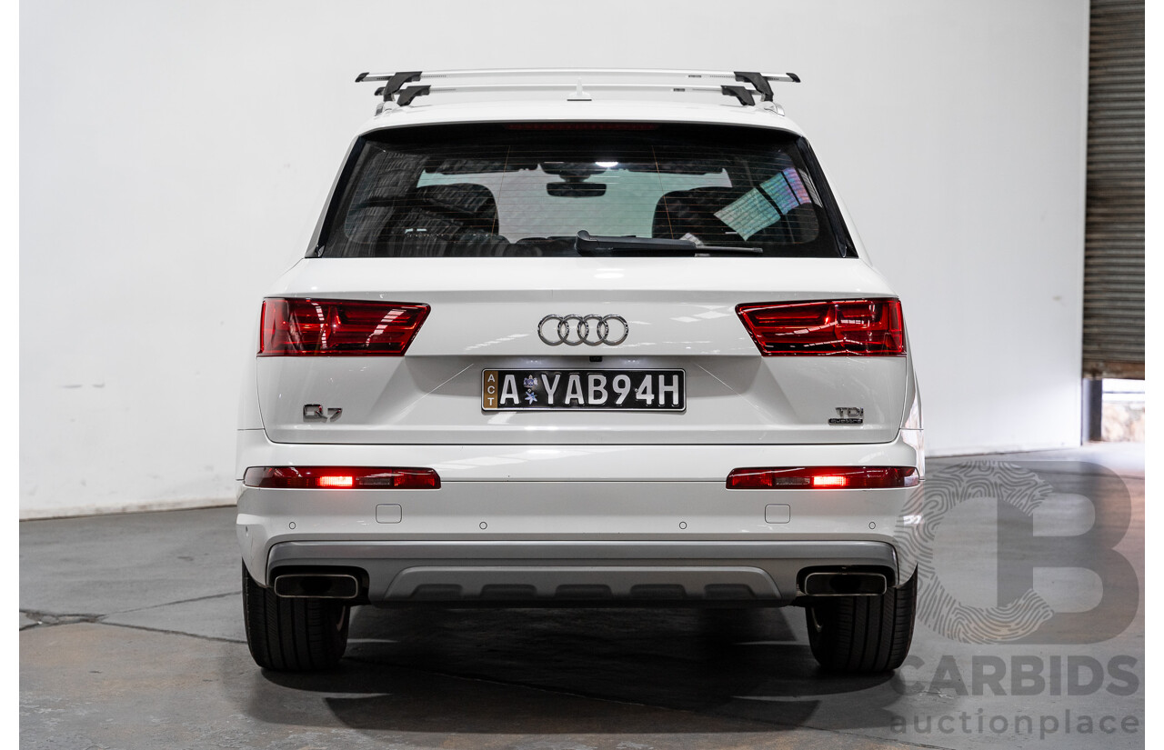 6/2016 Audi Q7 3.0 TDI Quattro (AWD) 4M 4d Wagon Carrara White Turbo Diesel V6 3.0L - 7 Seater