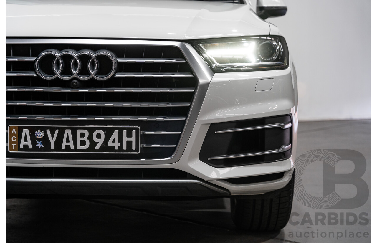 6/2016 Audi Q7 3.0 TDI Quattro (AWD) 4M 4d Wagon Carrara White Turbo Diesel V6 3.0L - 7 Seater