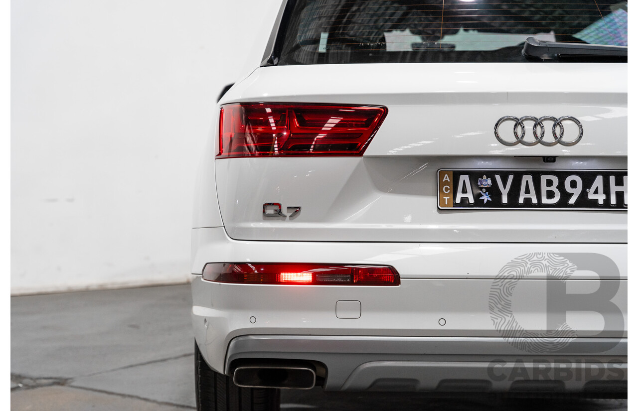 6/2016 Audi Q7 3.0 TDI Quattro (AWD) 4M 4d Wagon Carrara White Turbo Diesel V6 3.0L - 7 Seater