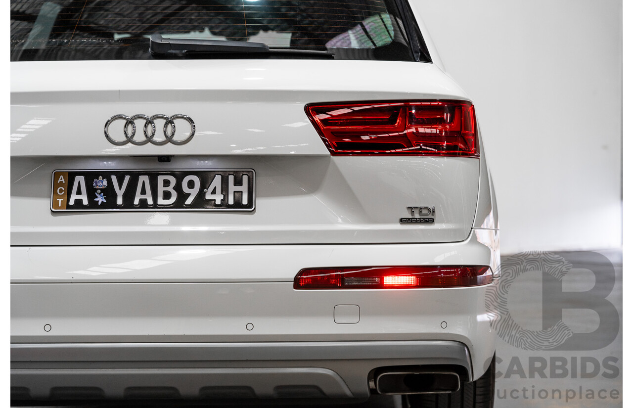 6/2016 Audi Q7 3.0 TDI Quattro (AWD) 4M 4d Wagon Carrara White Turbo Diesel V6 3.0L - 7 Seater