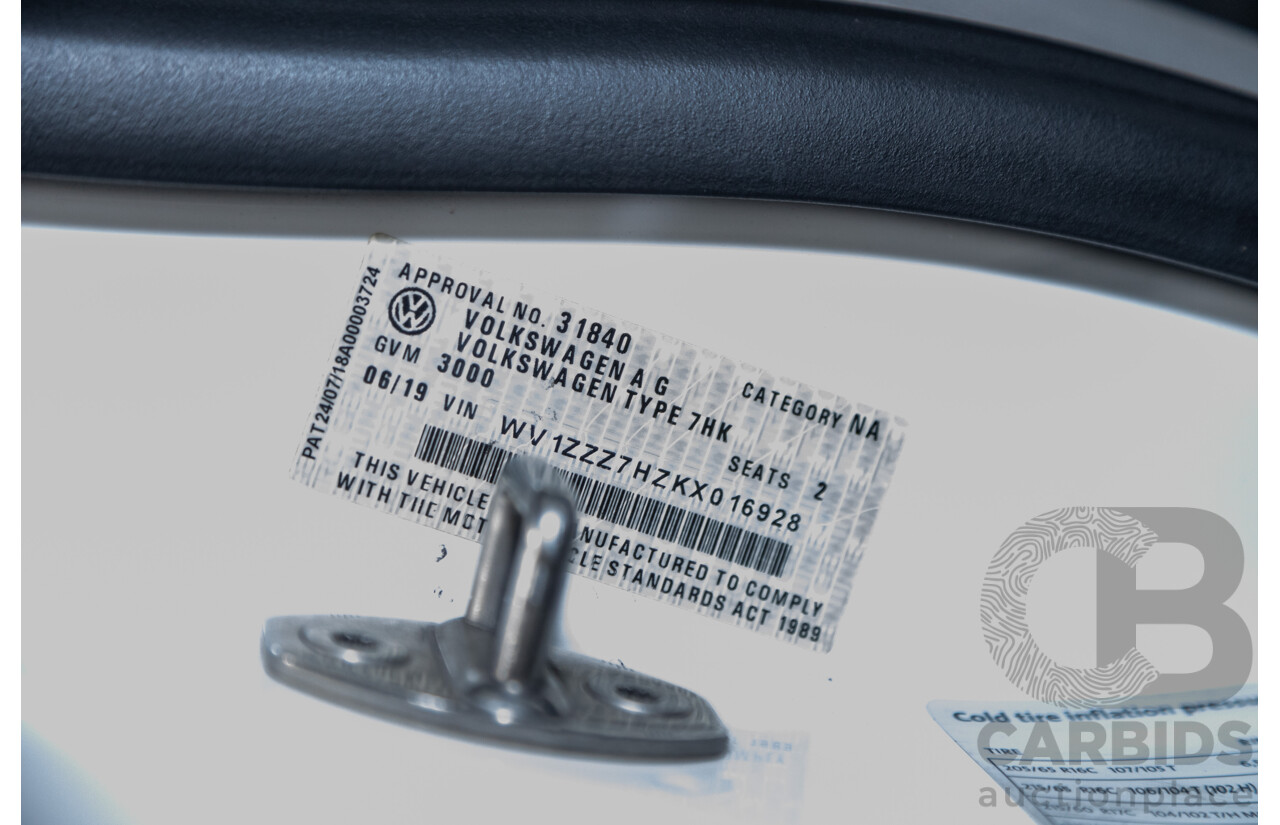 06/2019 Volkswagen Transporter TDI340 SWB T6 MY19 2d Van Candy White Turbo Diesel 2.0L