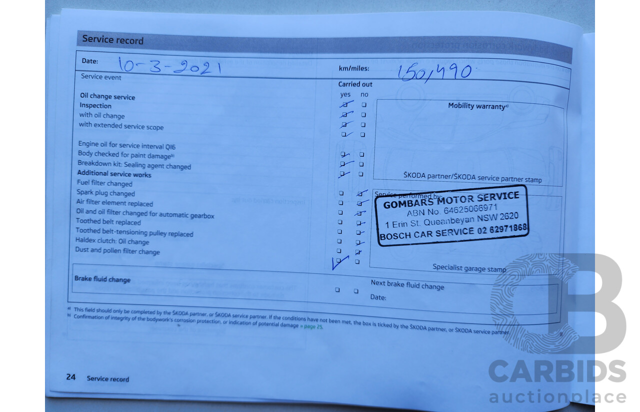 04/2014 Skoda Octavia 103 TSI AMBITION PLUS FWD NE 5D Hatchback White 1.4L