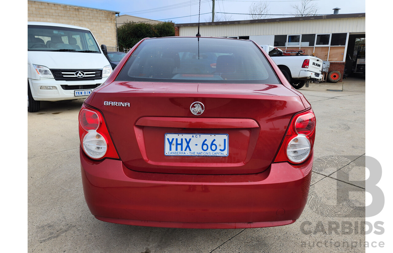 02/2012 Holden Barina CD FWD TM MY13 4D Sedan Red 1.6L