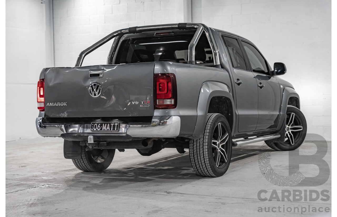 03/2017 Volkswagen Amarok TDI550 Highline (4x4) 2H MY17 4d Dual Cab Utility Metallic Grey Turbo Diesel V6 3.0L