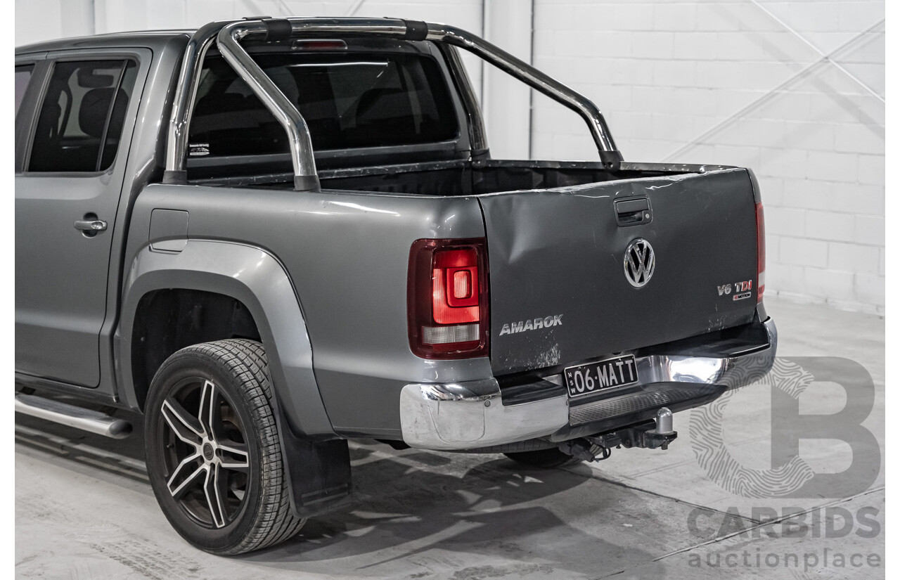 03/2017 Volkswagen Amarok TDI550 Highline (4x4) 2H MY17 4d Dual Cab Utility Metallic Grey Turbo Diesel V6 3.0L