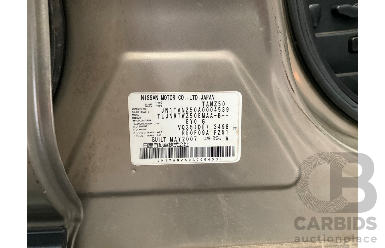 7/2007 Nissan Murano Ti-L (4x4) Z50 4d Wagon Desert Storm Metallic Gold V6 3.5L