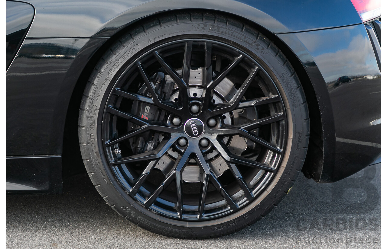 4/2016 Audi R8 Quattro (AWD) 4S MY16 2d Coupe Mythos Black Metallic V10 5.2L - Australian Delivered Example