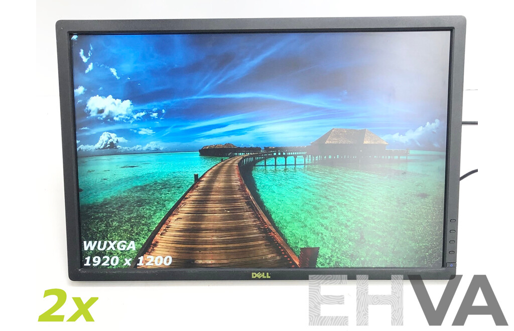 Dell UltraSharp (U2412M) WUXGA 24-Inch Widescreen LED-Backlit LCD Monitor - Lot of Two
