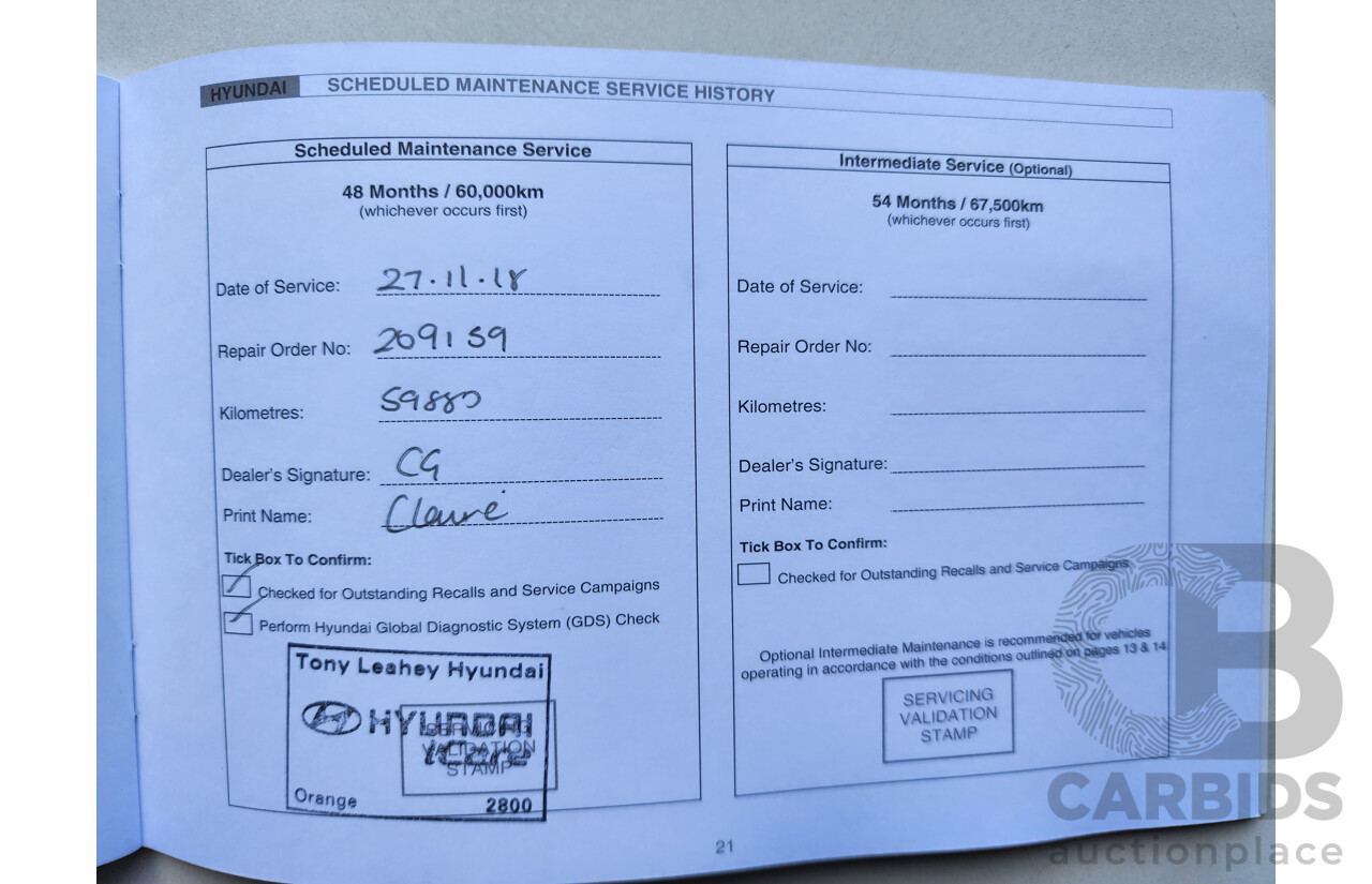 08/2012 Hyundai I30 ACTIVE FWD GD 5D Hatchback Silver 1.8L