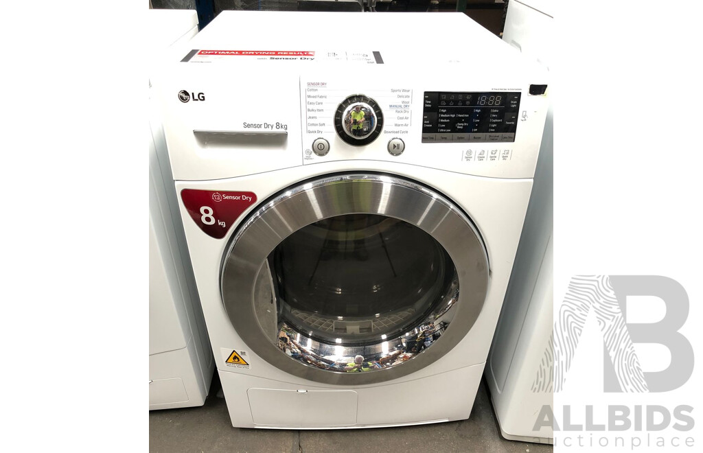 LG Sensor Dry 8kg Front Loader Condenser Clothes Dryer