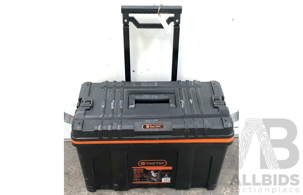 Tactix 2 in 1 Rolling Tool Box with Various Tools and Hardware