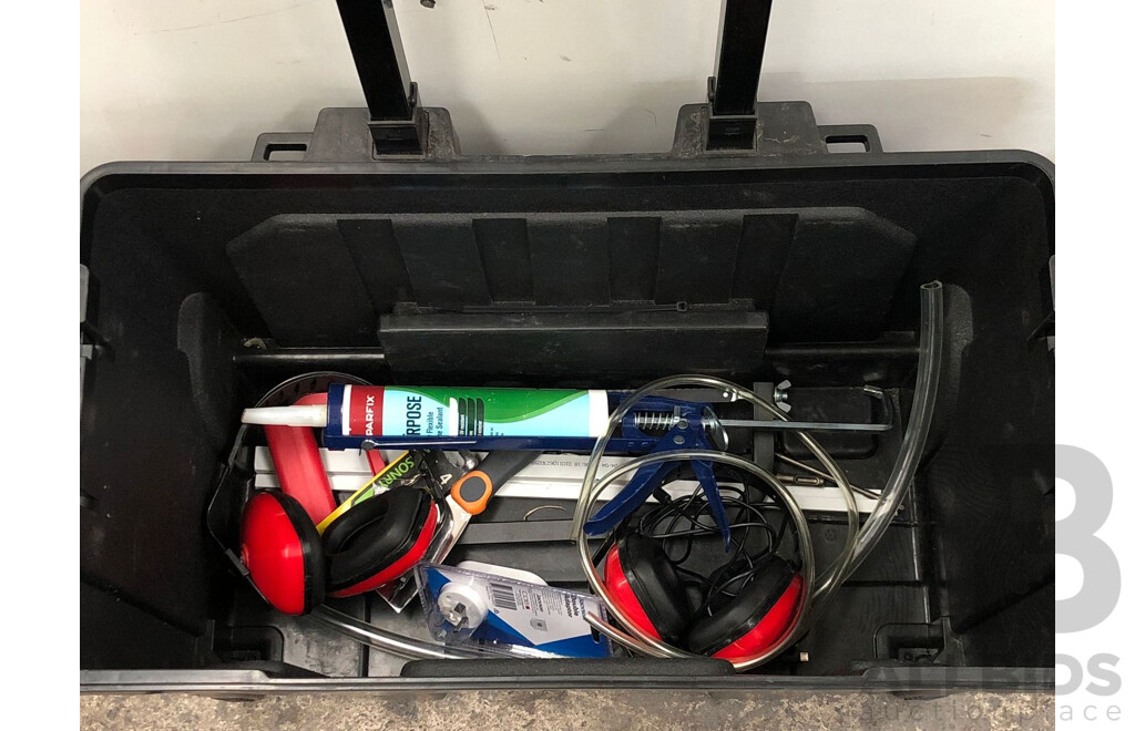 Tactix 2 in 1 Rolling Tool Box with Various Tools and Hardware