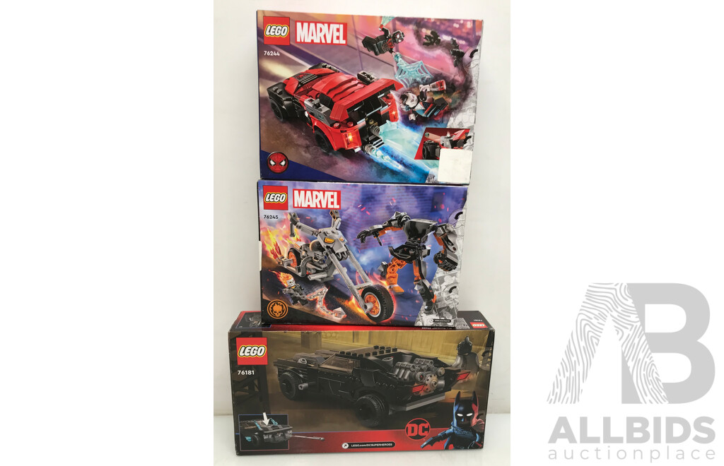 Assorted Lego - Batman, Spider-Man, and Ghost Rider - Lot of 3
