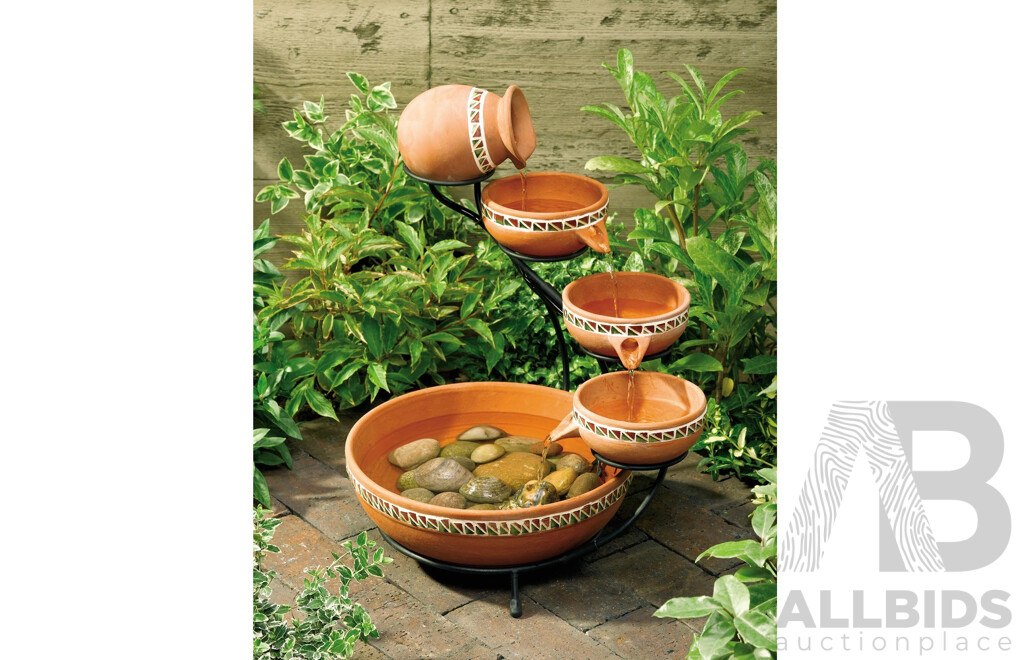 Smart Solar Mosaic Cascade Water Fountain