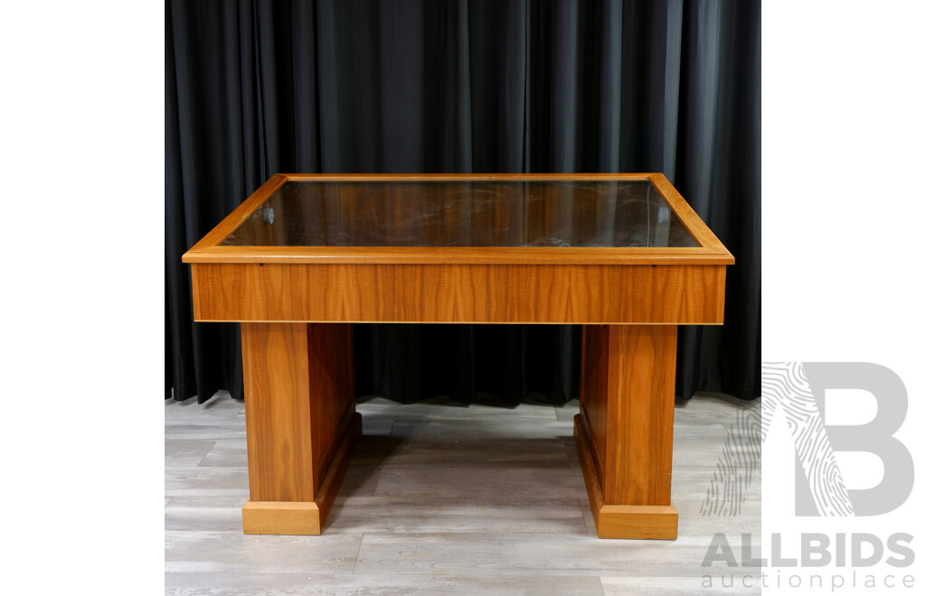 Large Twin Pedestal Glass Top Display Case