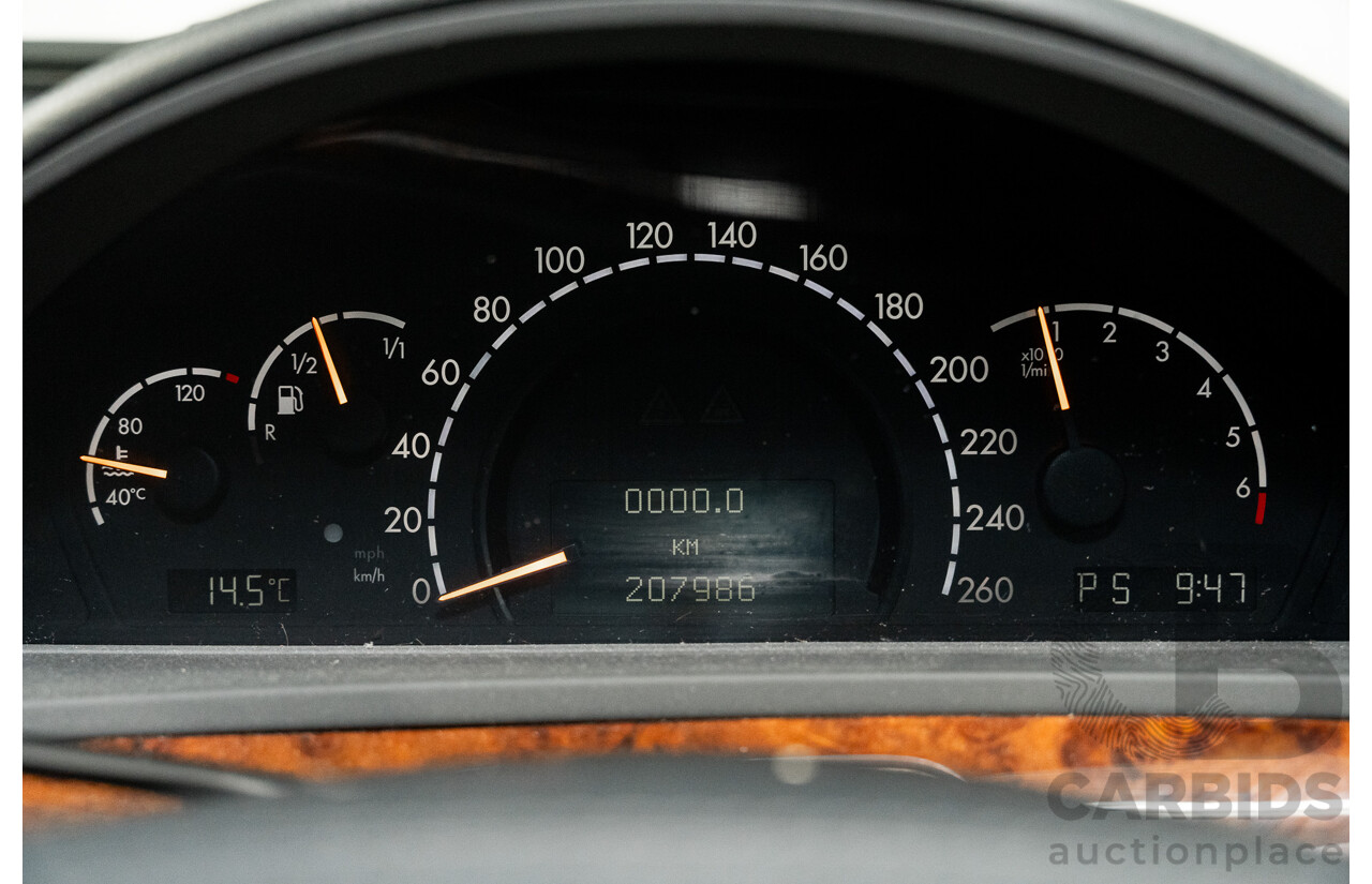 12/2000 Mercedes Benz S320 W220 4d Sedan Brilliant Silver Metallic V6 3.2L