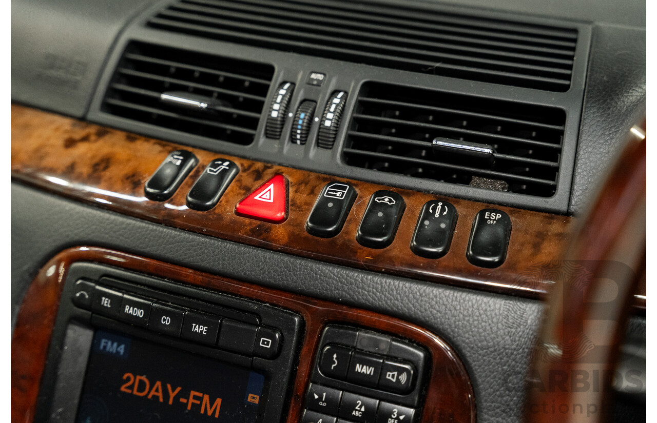 12/2000 Mercedes Benz S320 W220 4d Sedan Brilliant Silver Metallic V6 3.2L