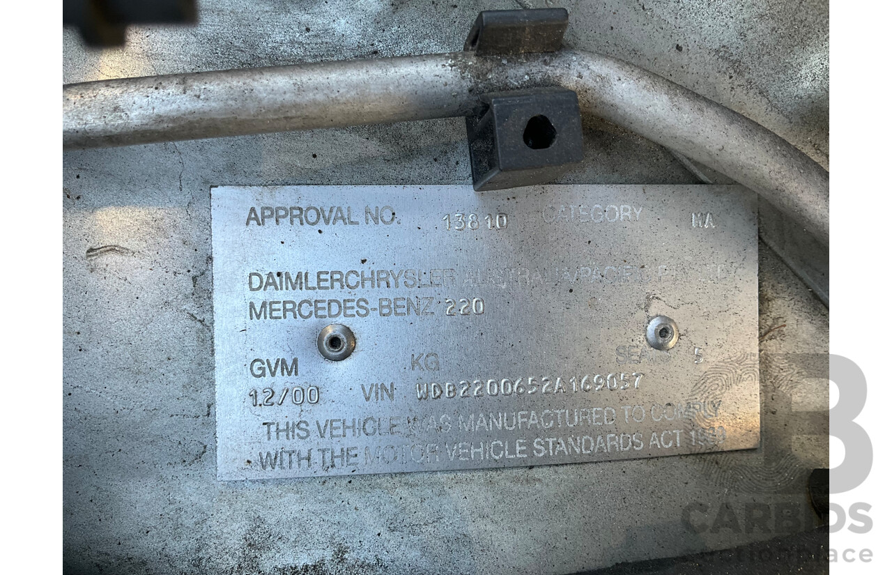 12/2000 Mercedes Benz S320 W220 4d Sedan Brilliant Silver Metallic V6 3.2L