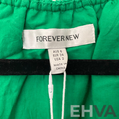 FOREVER NEW Tropical Green & Golden Colvin Floral Dress - Size 6