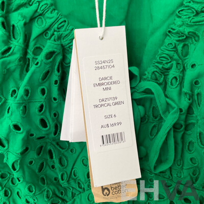 FOREVER NEW Tropical Green & Golden Colvin Floral Dress - Size 6