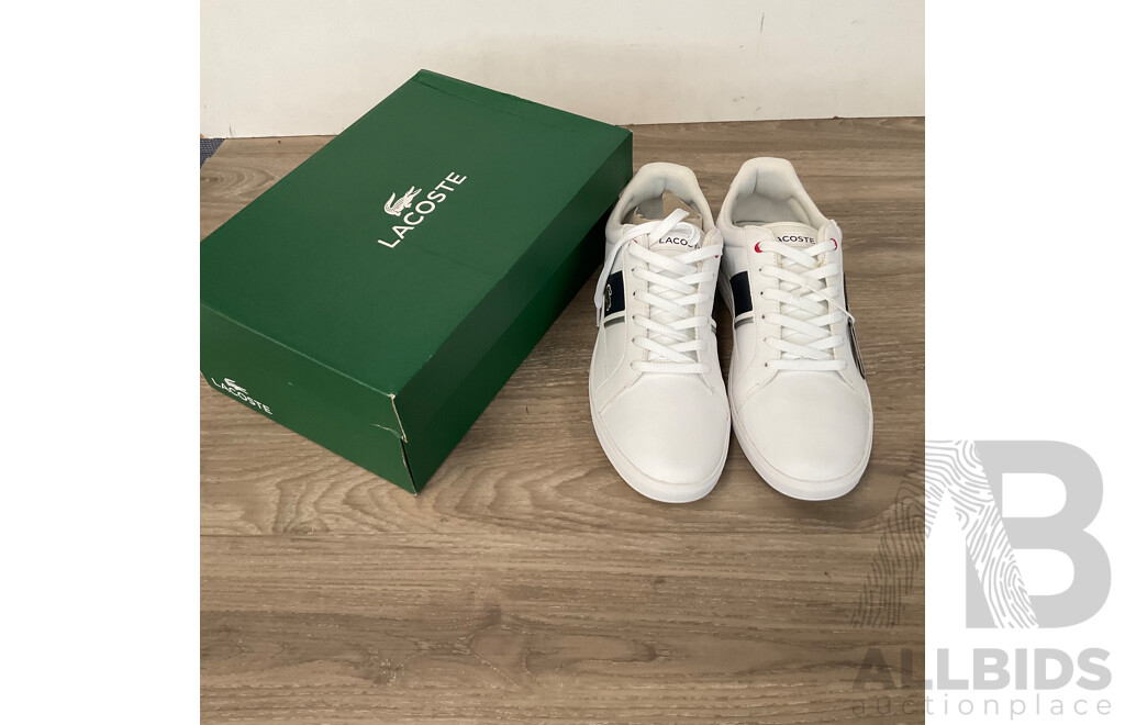 LACOSTE Men's Europa White/Navy/Red Shoes - Size UK9